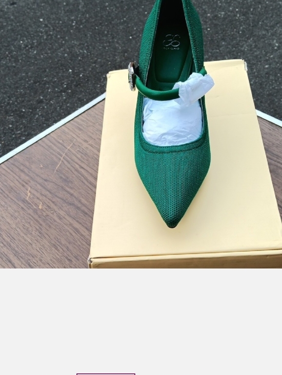 Cosy Island Shoes - Pointed Green Mary Jane Pump with Buckle Strap